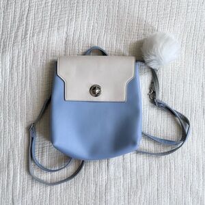 Miniso blue and cream mini backpack with adjustable straps